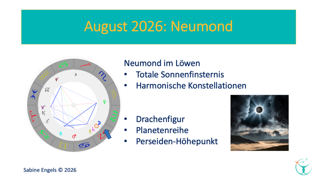 Neumond im Löwen und totale Sonnenfinsternis am 12. August 2026