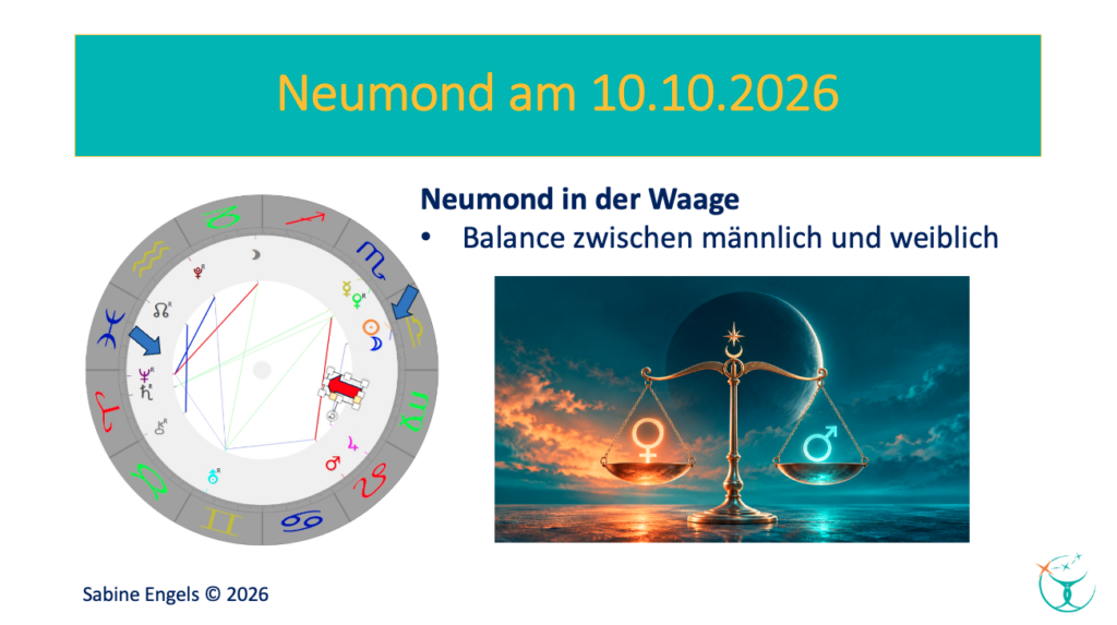Neumond in der Waage am 10. Oktober 2026